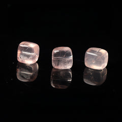 3pcs Pink Rose Quartz Cube Beads for DIY Bracelets