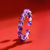 Elegant Amethyst Ring Simple and Elegant Adjustable Band