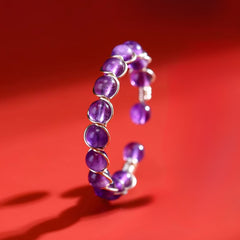 Elegant Amethyst Ring Simple and Elegant Adjustable Band