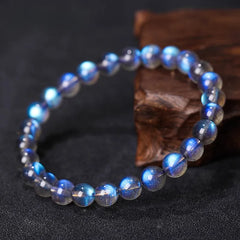 Blue Moonstone Bracelet with Labradorite Glow