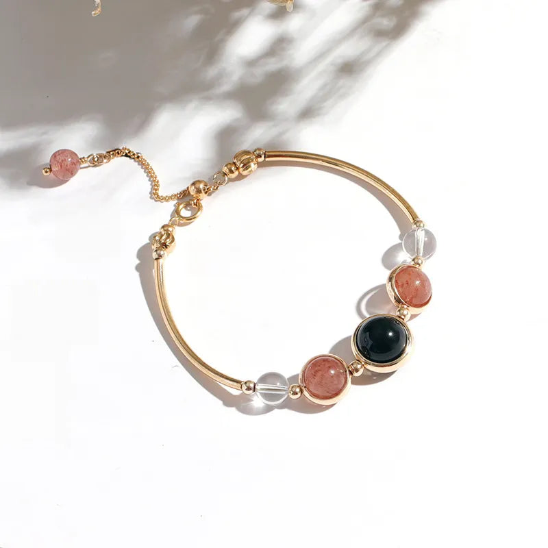 Clear Quartz_Obsidian Bracelet