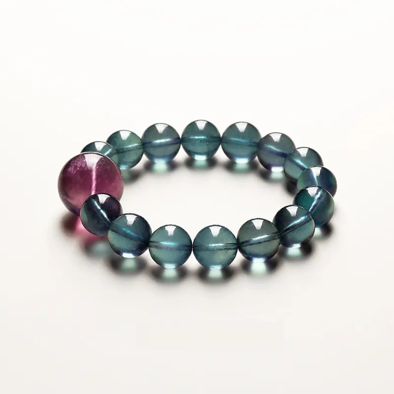 Fluorite Deep Blue Aquamarine Bracelet