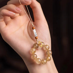 Golden Quartz Phone Chain