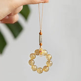 Golden Rutilated Quartz Crystal Charm