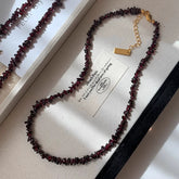 Irregular Garnet Beaded Necklace