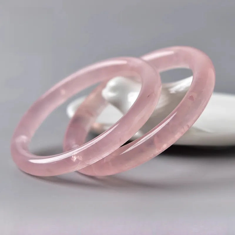 Jelly-Like Shine Rose Quartz Bangle