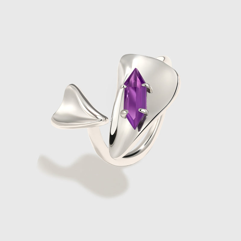 Luxury Amethyst Ring Contemporary Open-Design Sophisticated Appeal