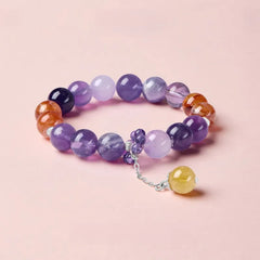 Nine Purple Fire Star Amethyst Energy String