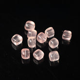 Pink Rose Quartz Cube Beads