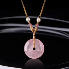 Rose Quartz Peace Amulet Necklace