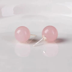 Rose Quartz Stud Earrings