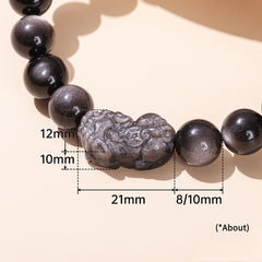 Silver Obsidian Bracelet