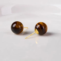 Tiger Eye Stud Earrings