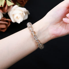 Wearing Silver Rutilated Quartz Bracelet