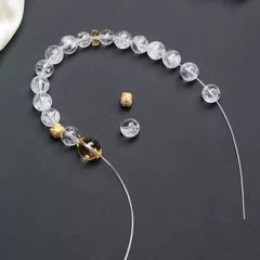 White Azeztulite Citrine Beads
