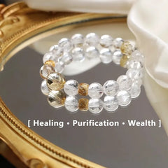 White Azeztulite Citrine Bracelet