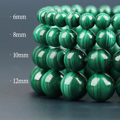 different mm Green Crystal Malachite Bracelet