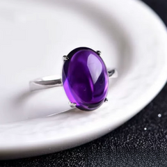 silver amethyst ring