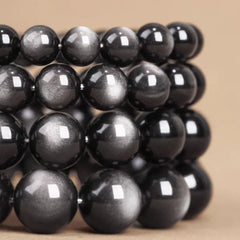 size of Silver Obsidian Energy Bracelet