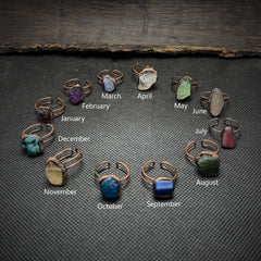 twelve birthstone rings