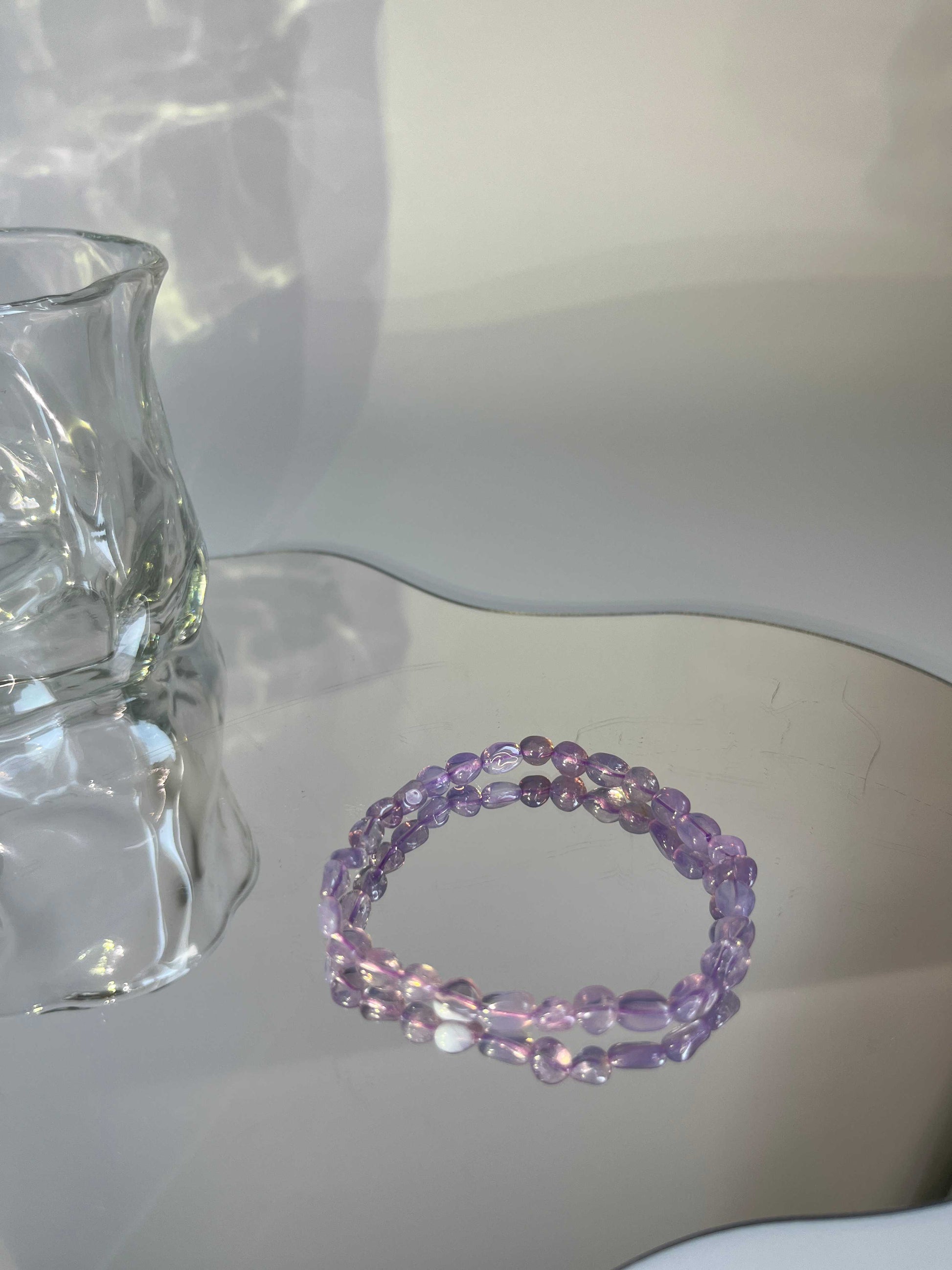 Amethyst Sugar Bead Bracelet