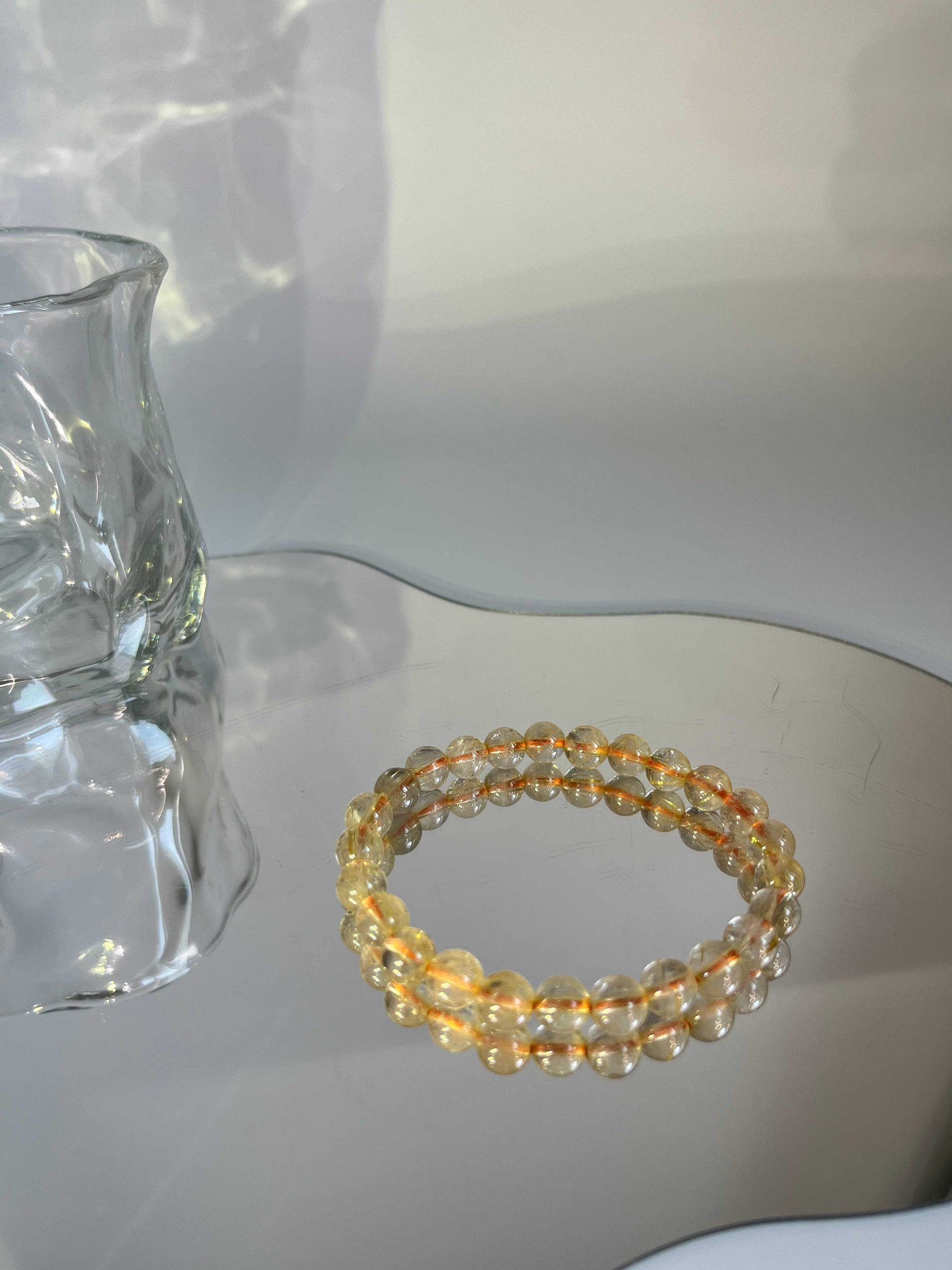 Gold Rutilated Quartz Bracelet for Infinite Wealth